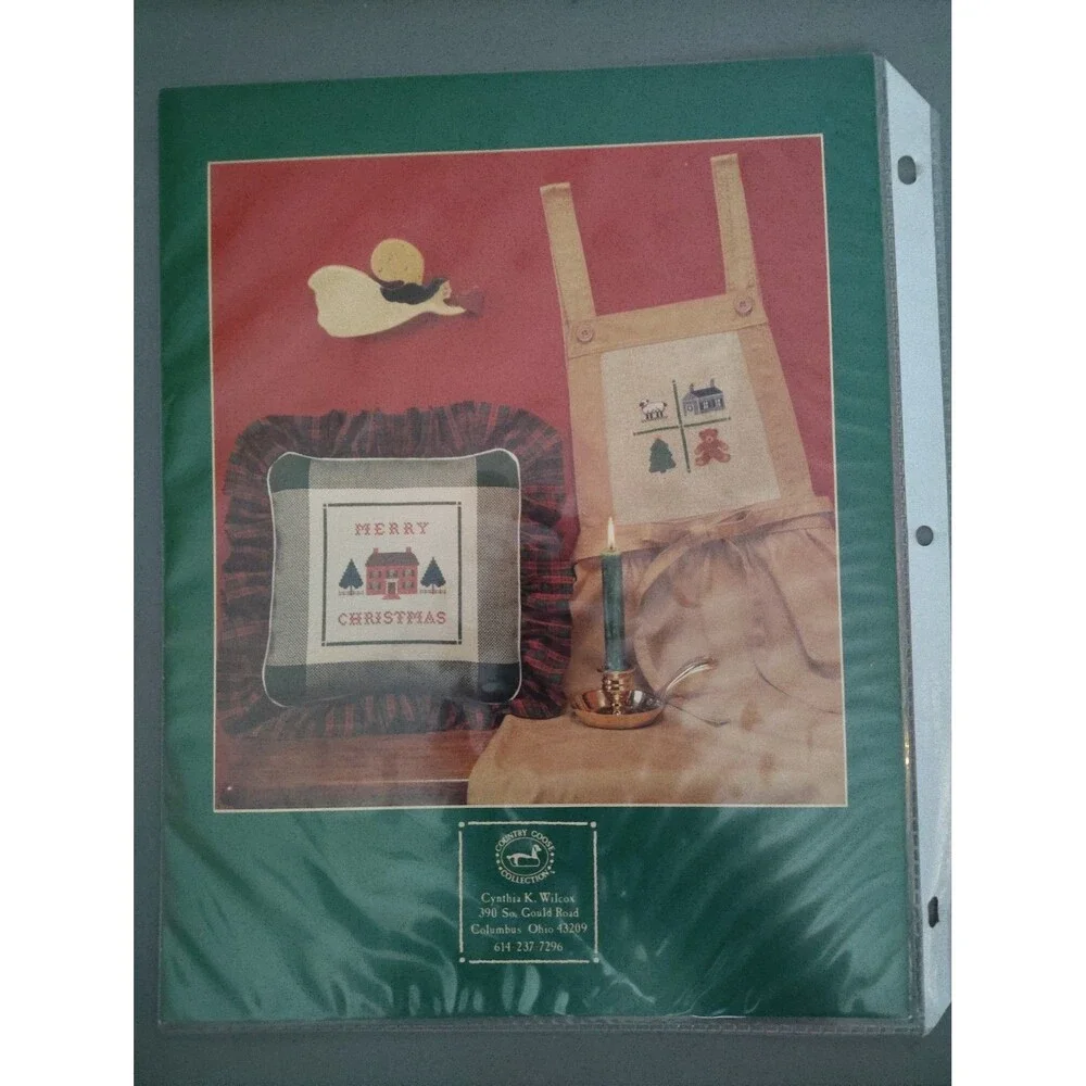 Vintage 1984 Cross Stitch Pattern Book A Primitive Christmas Cindy Wilcox...